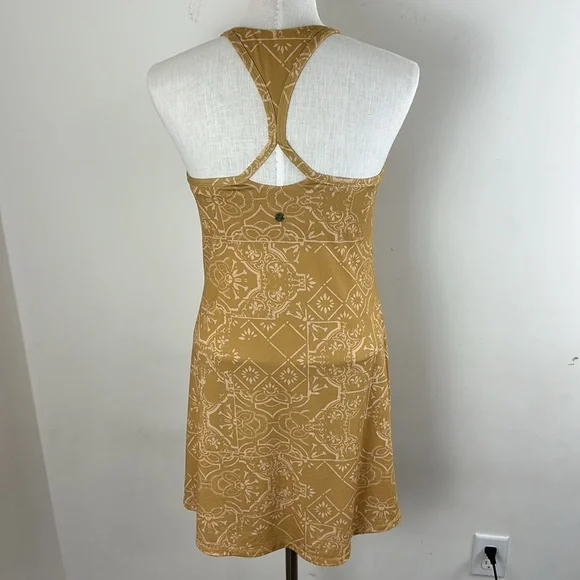 🌷PRANA Mustard Razorback Dress Size M - Picture 3 of 10